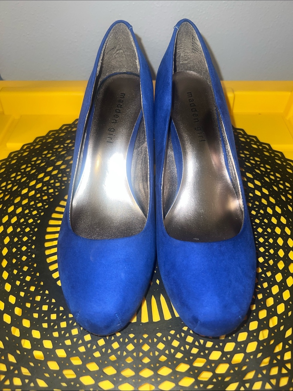 Madden Girl Cobalt Blue Suede Round-Toe Pumps